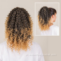 Cabelo falso crespo encaracolado longo rabo de cavalo frontal extensão